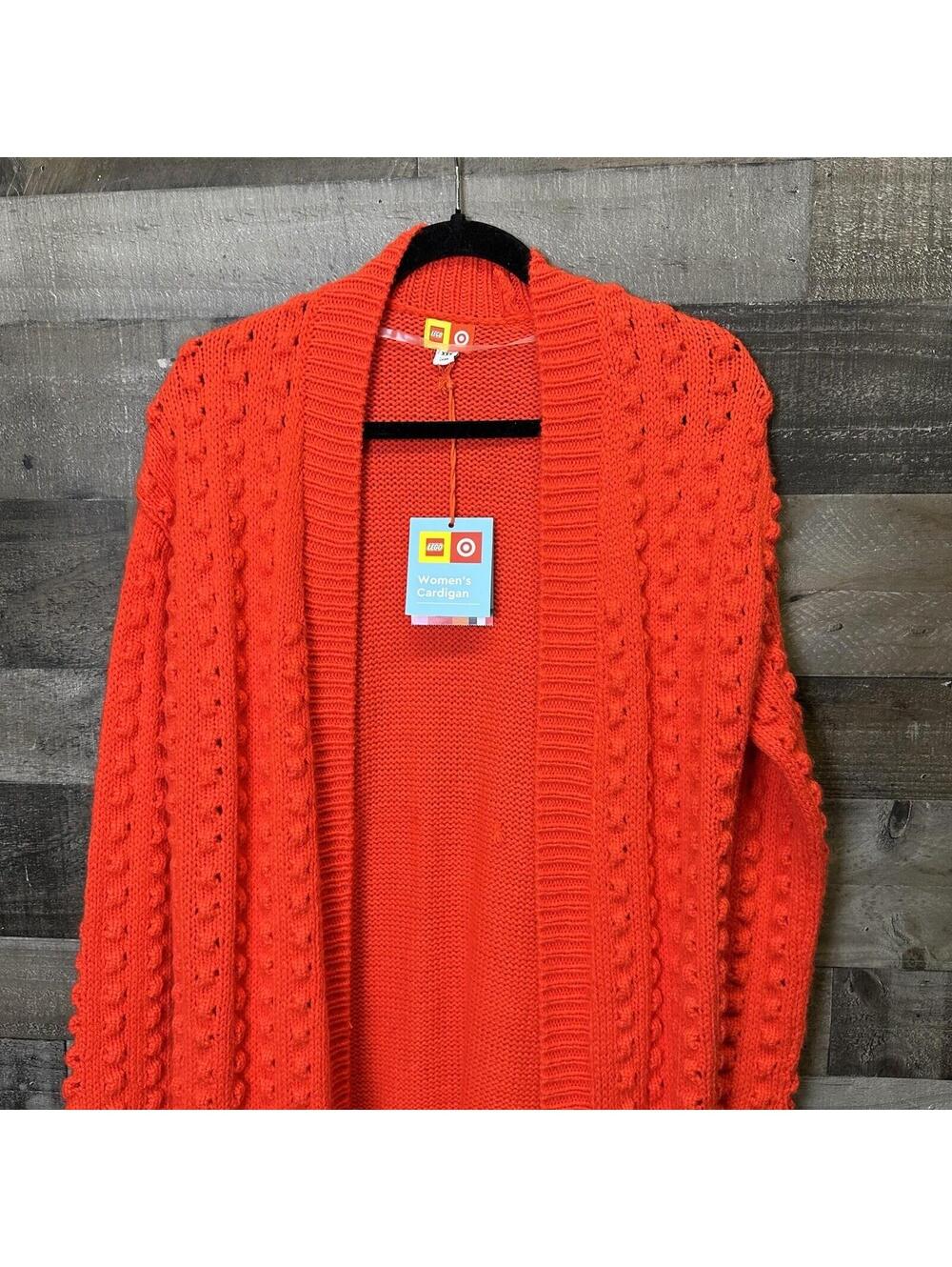 Women's Ladies Textured Cardigan LEGO® Collection x Target Red SIZE XXS 2XS NEW - Picture 2 of 7